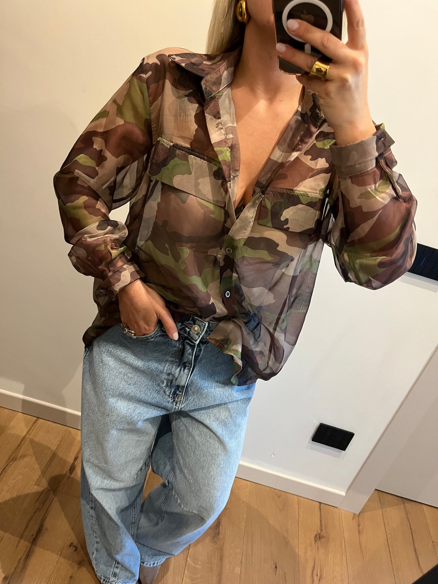 Camicia Velata Camouflage