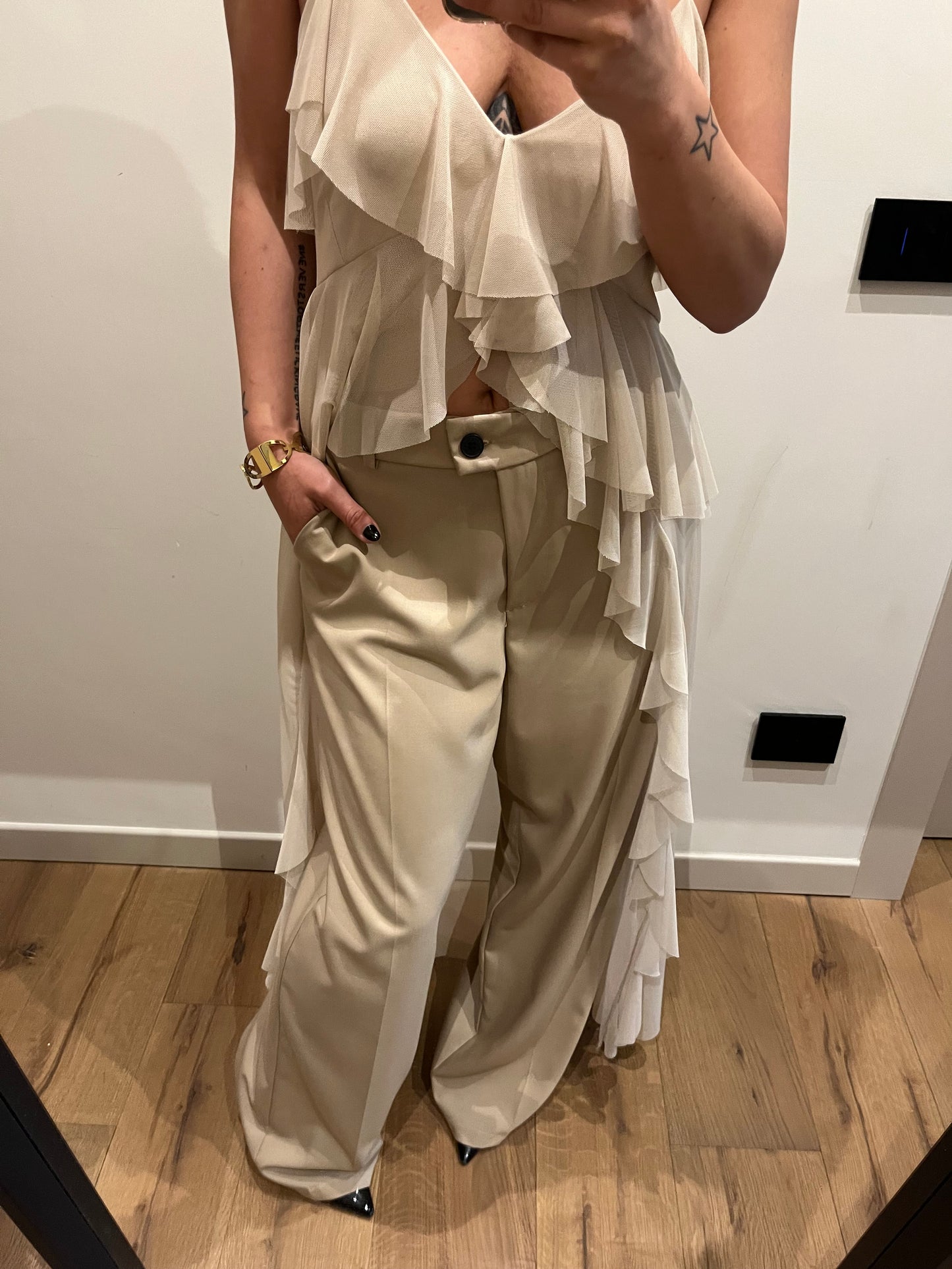 Pantalone Basic Palazzo Sabbia