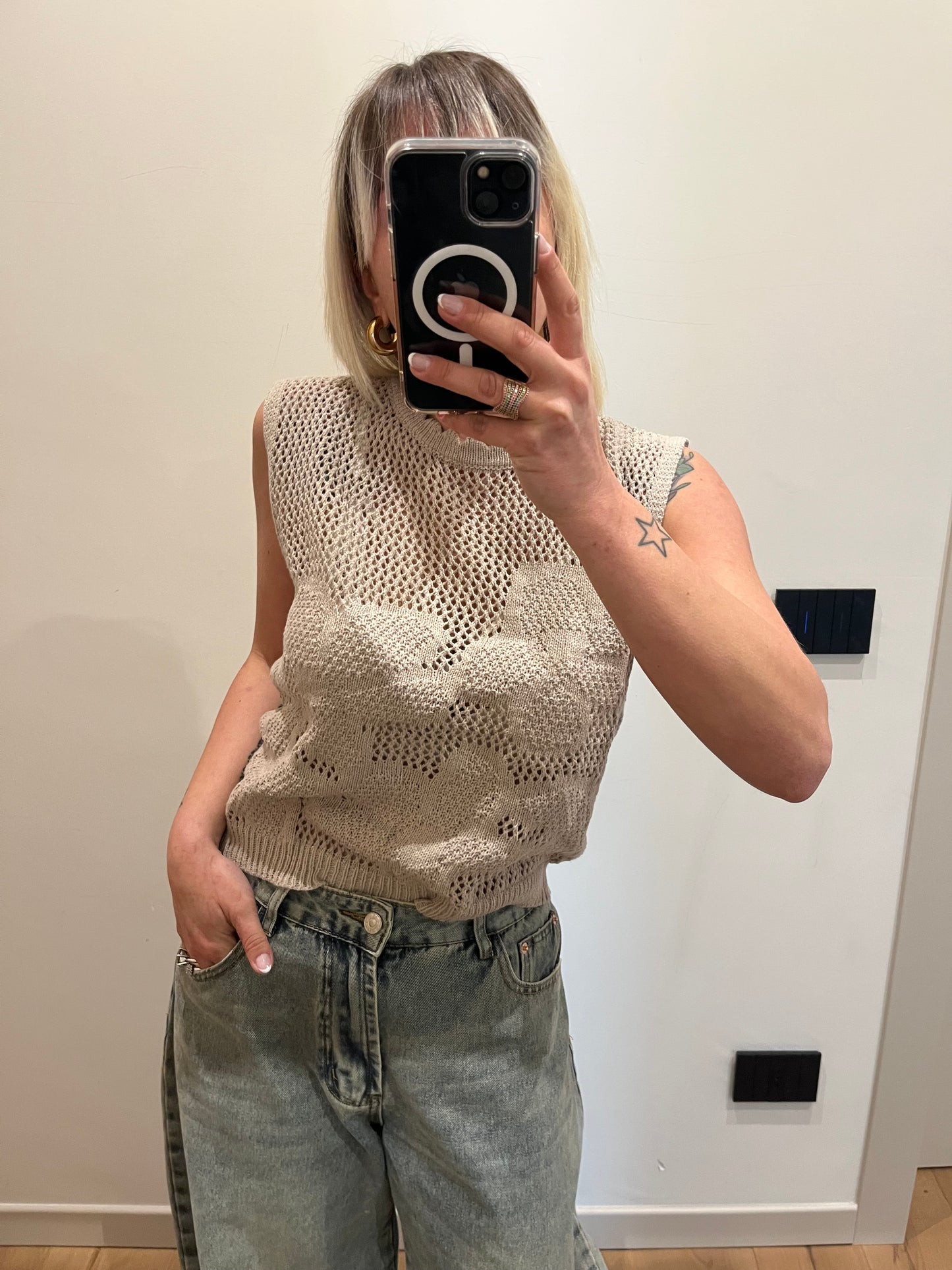 Maglia Uncinetto Caffè