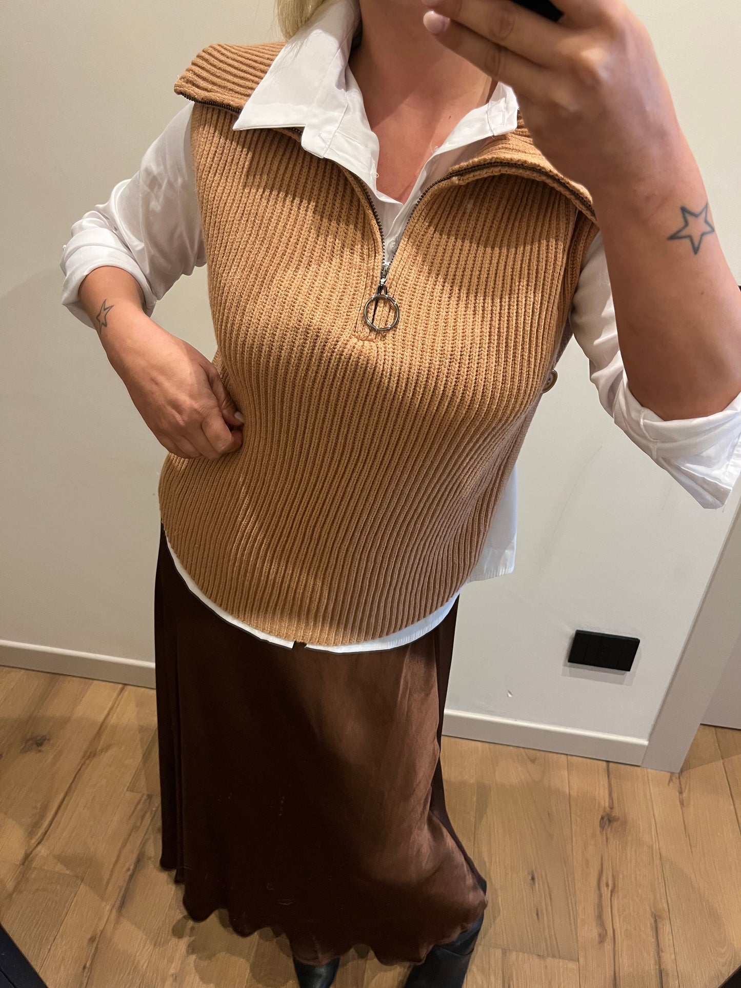 Gilet Maglia Cammello
