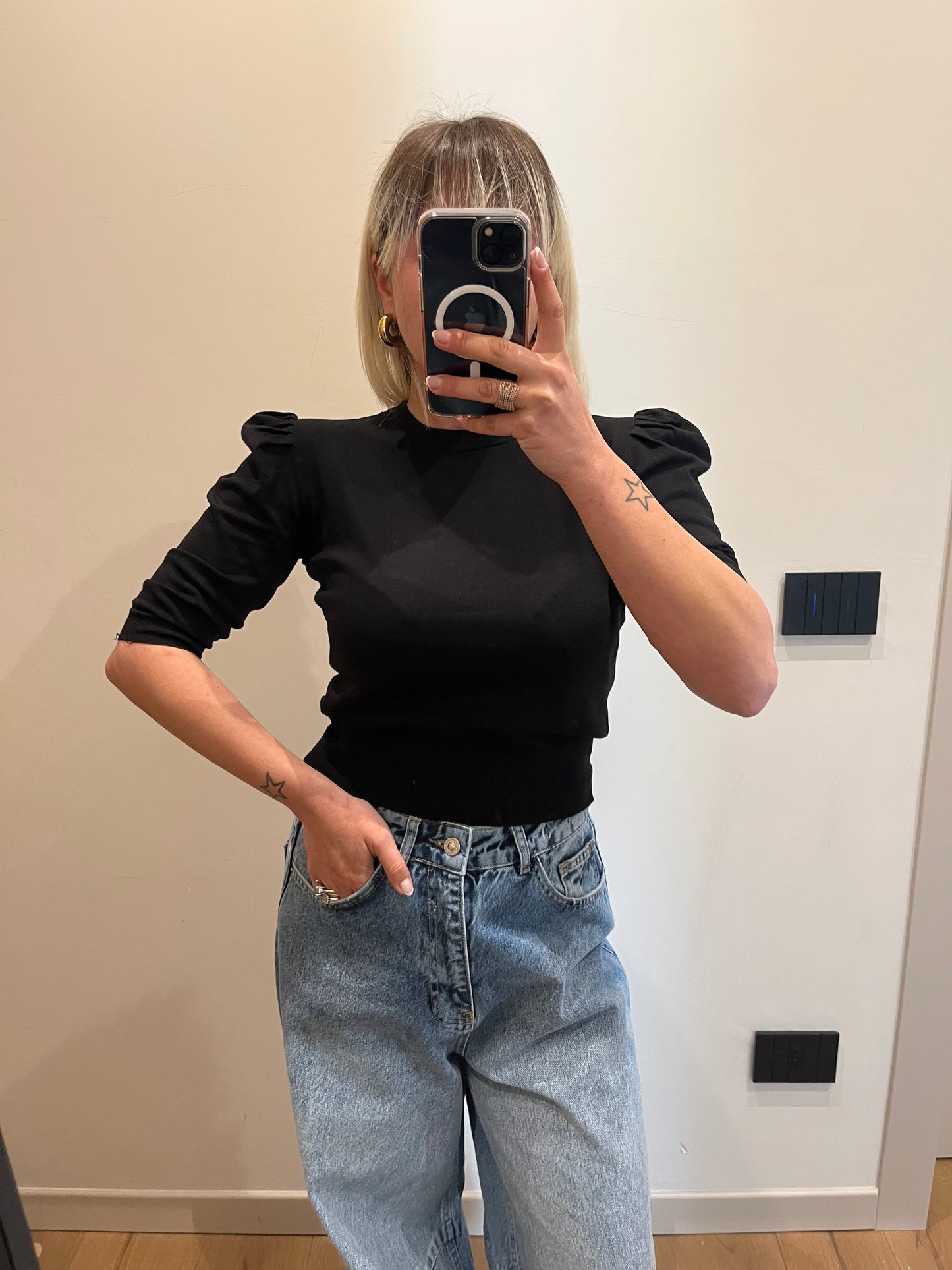 Maglia Sbuffo Nero