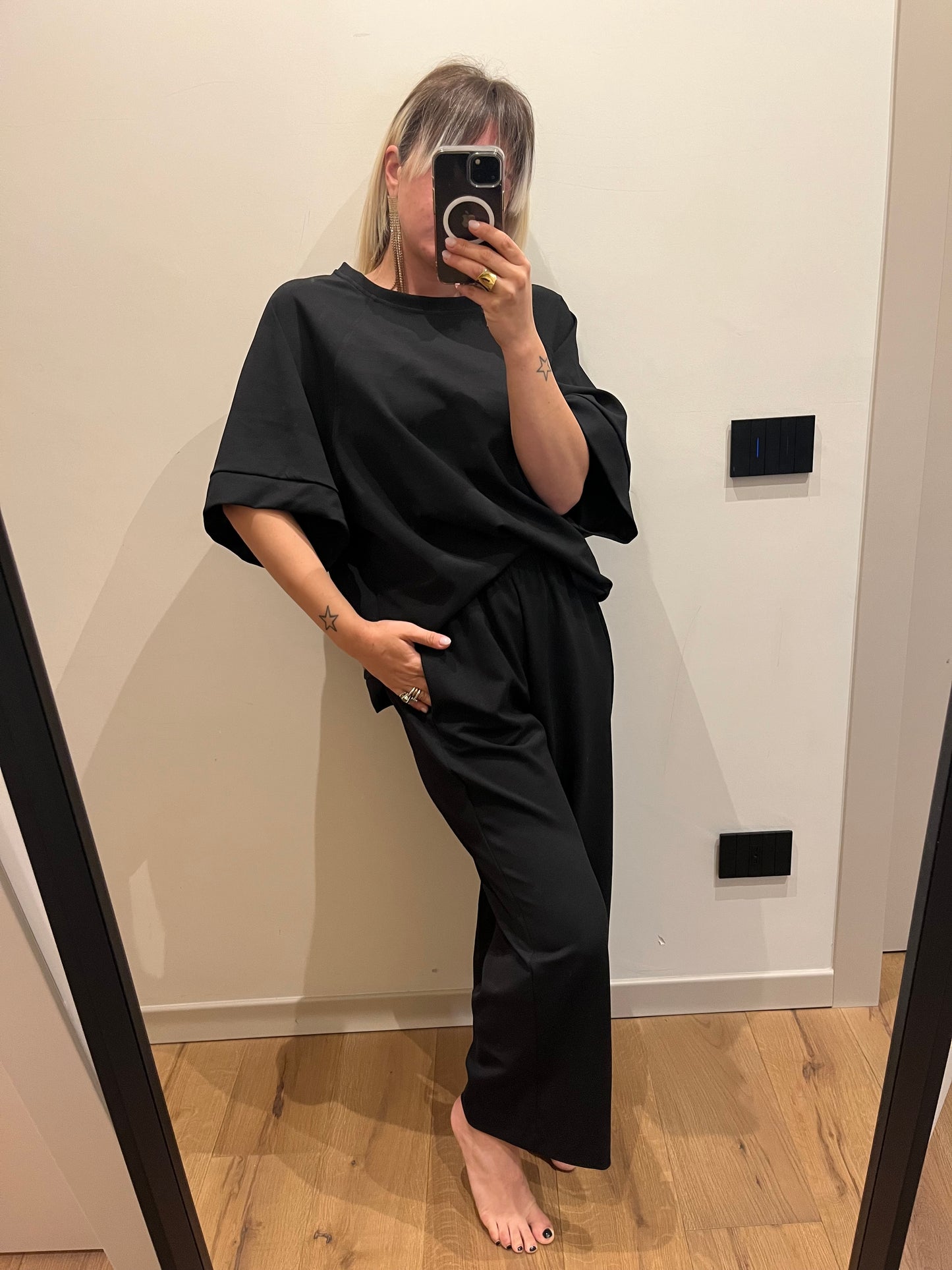 Tuta Cotone Nero