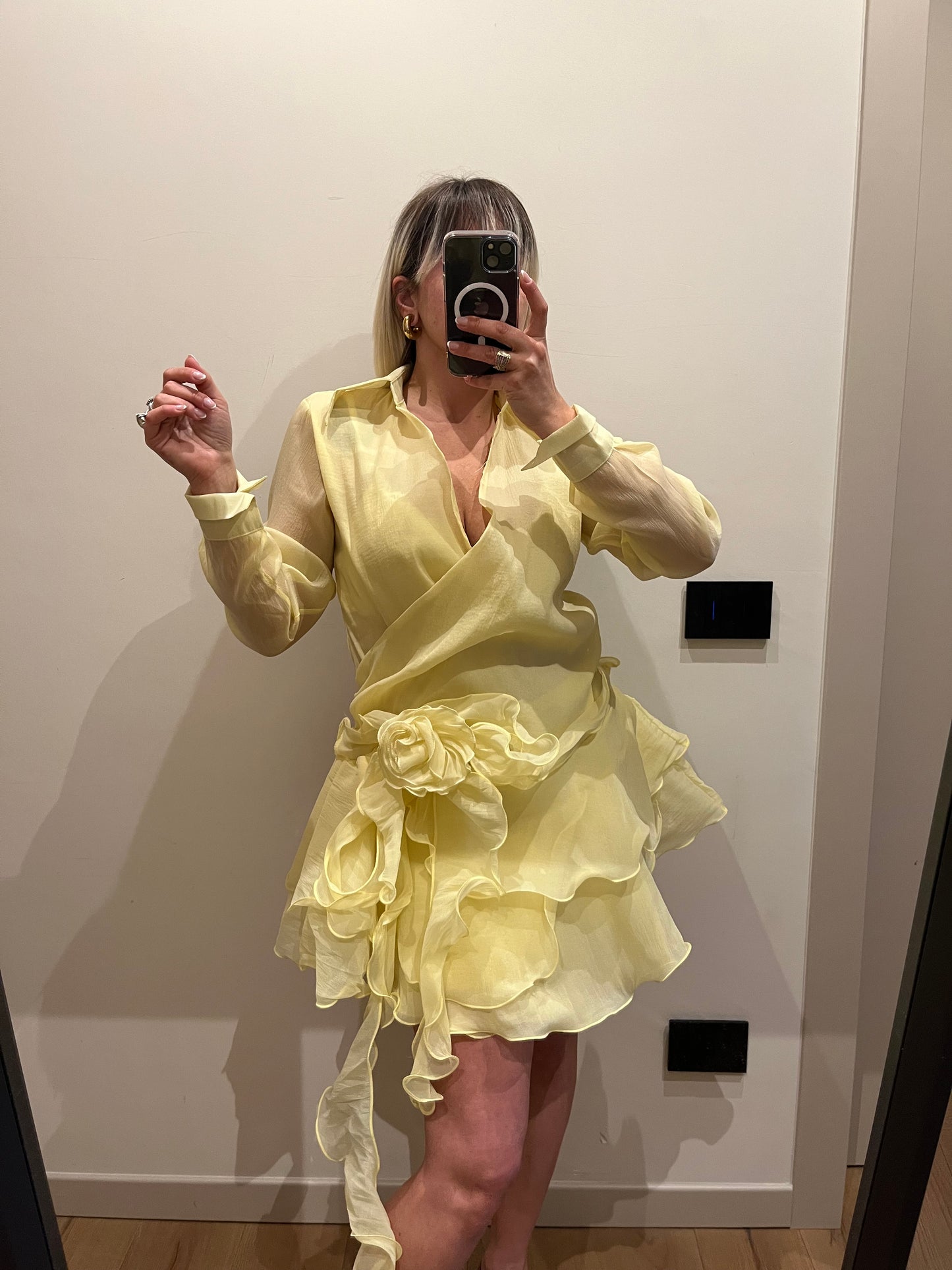 Mini Abito Spilla Giallo