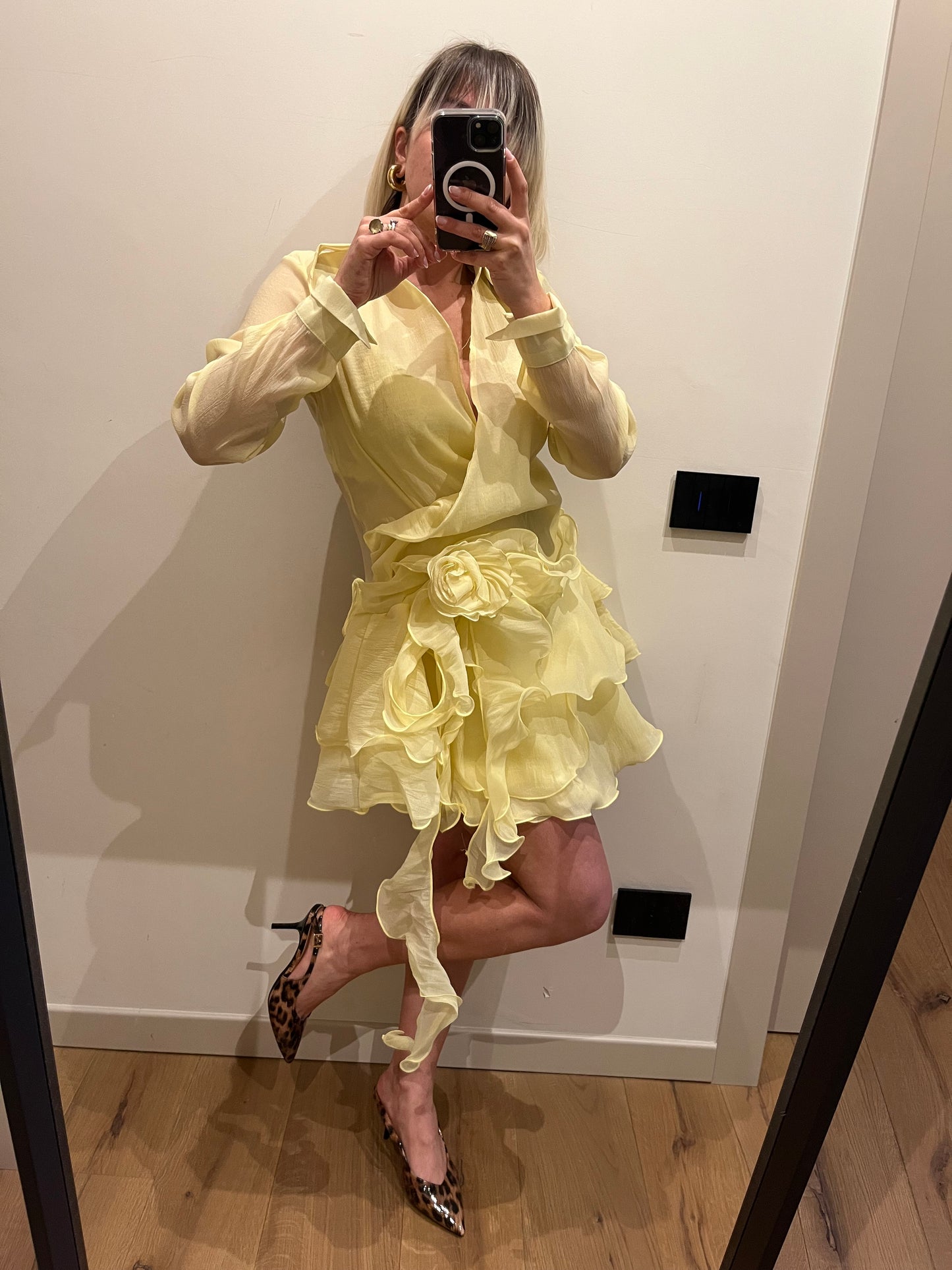 Mini Abito Spilla Giallo