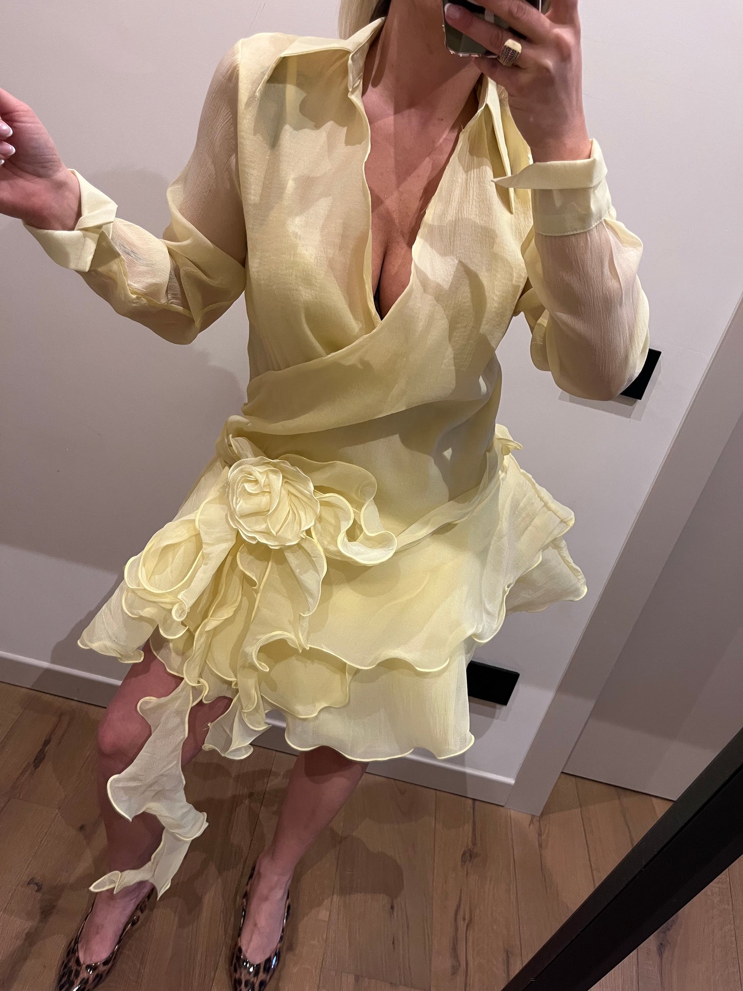 Mini Abito Spilla Giallo