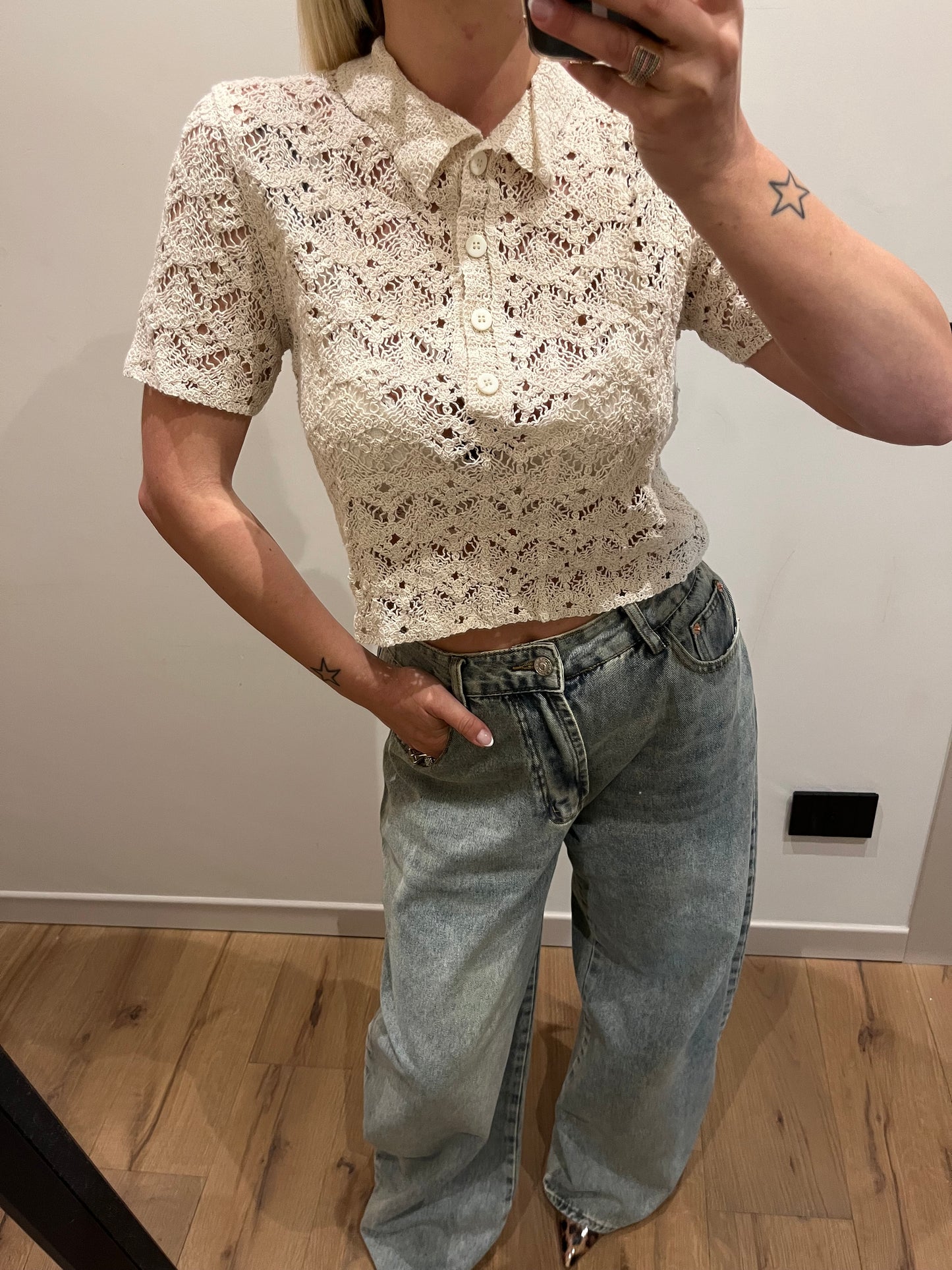 Polo Crop Sabbia
