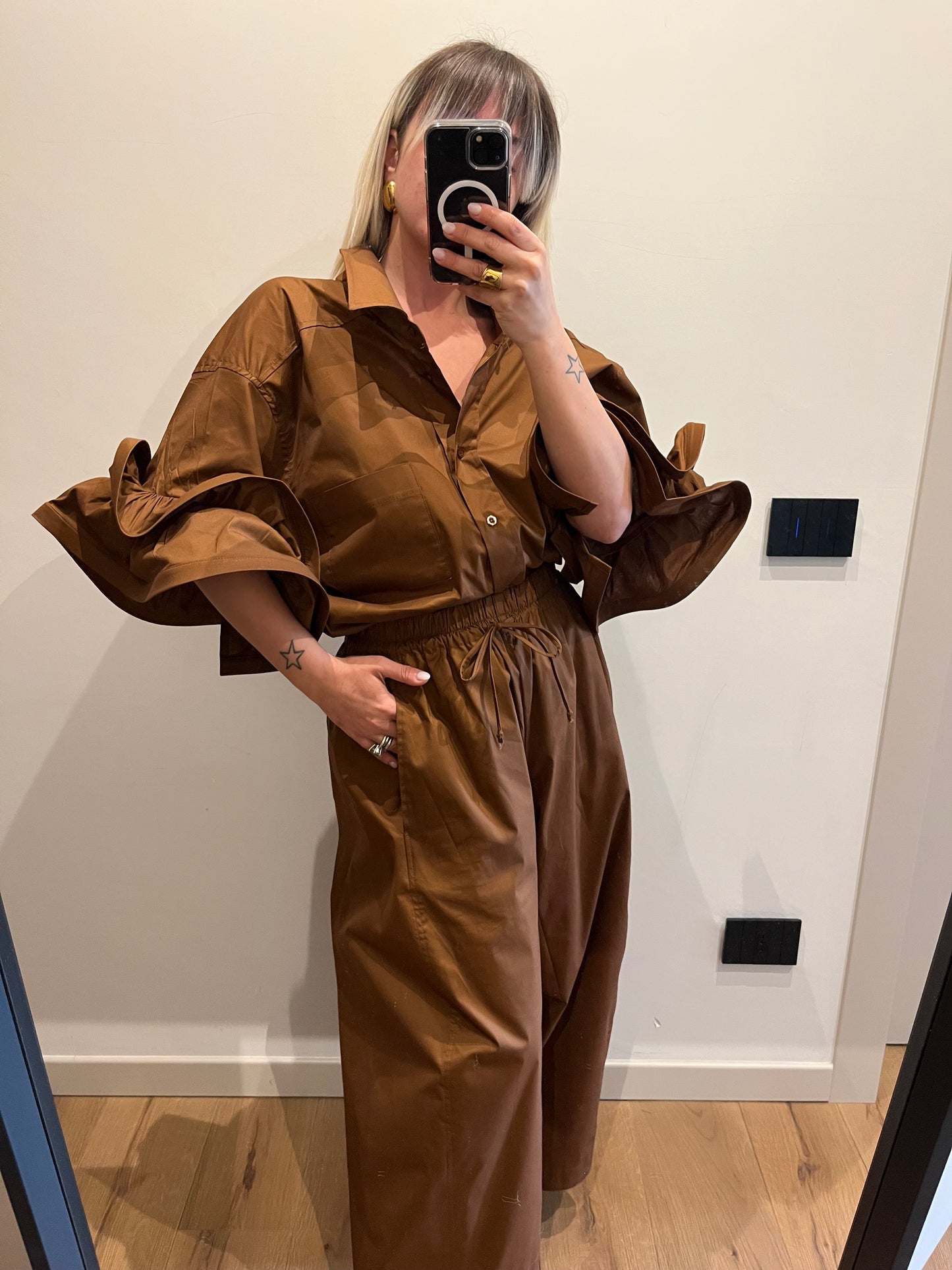 Camicia Volant Cacao