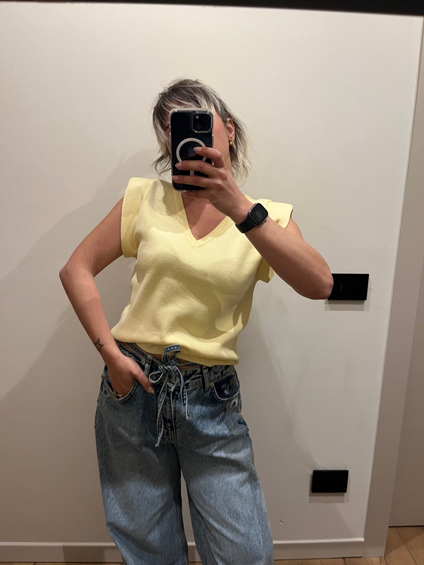Maglia Spallina Giallo