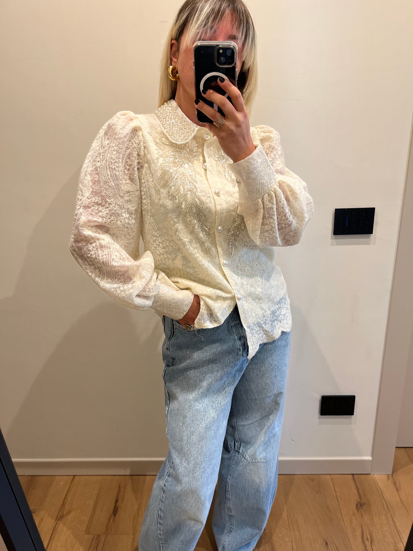 Camicia Strass Burro
