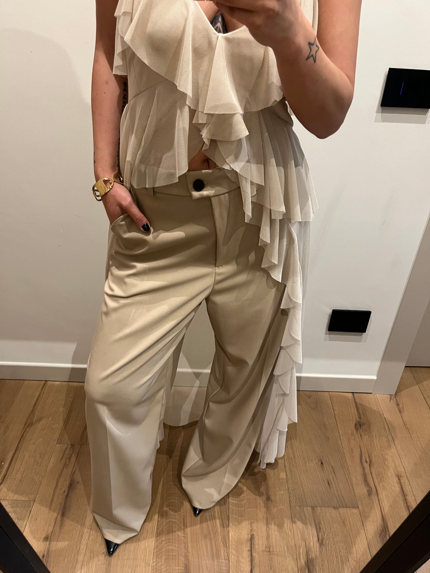 Pantalone Basic Palazzo Sabbia
