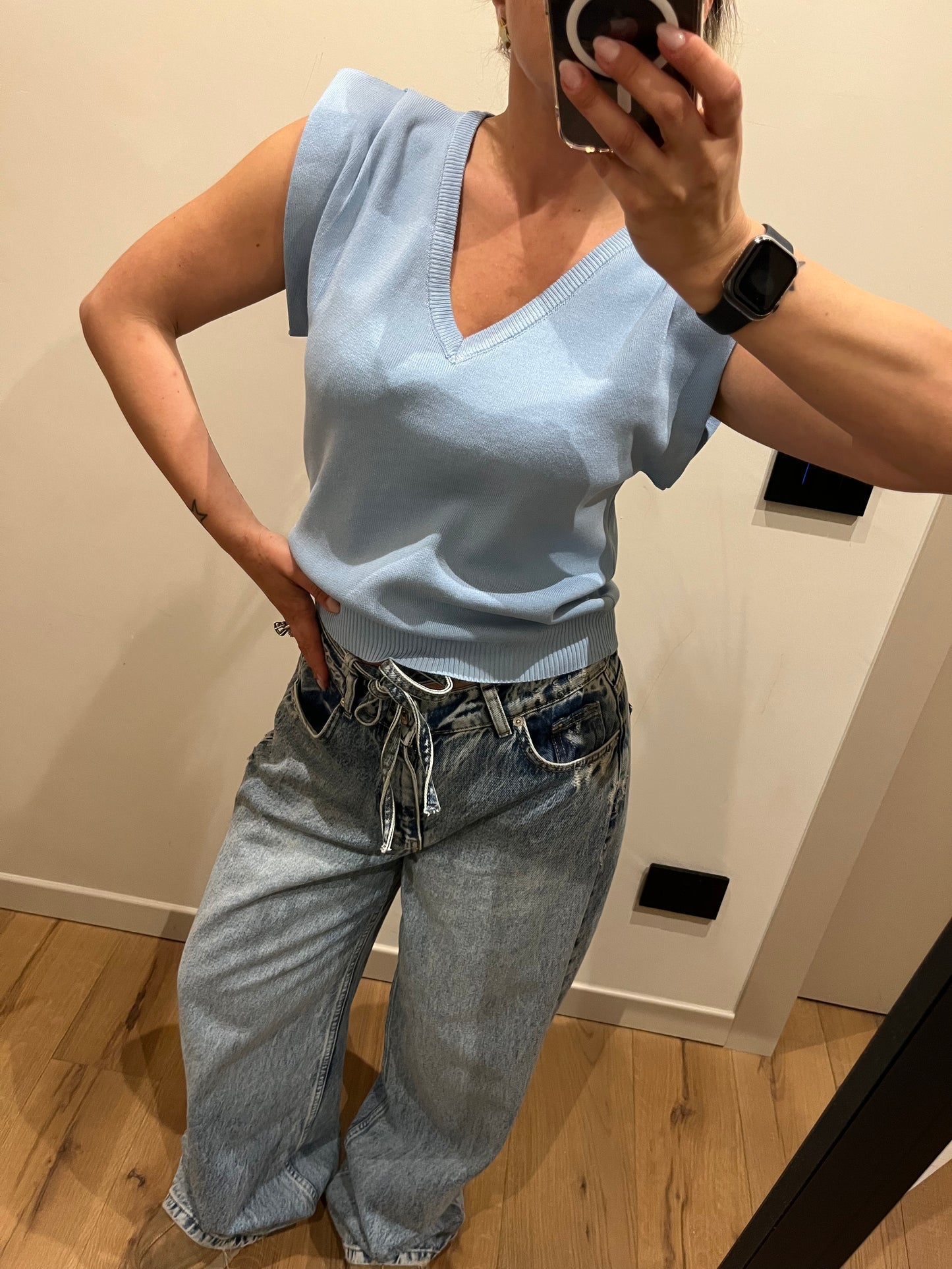 Maglia Spallina Azzurro