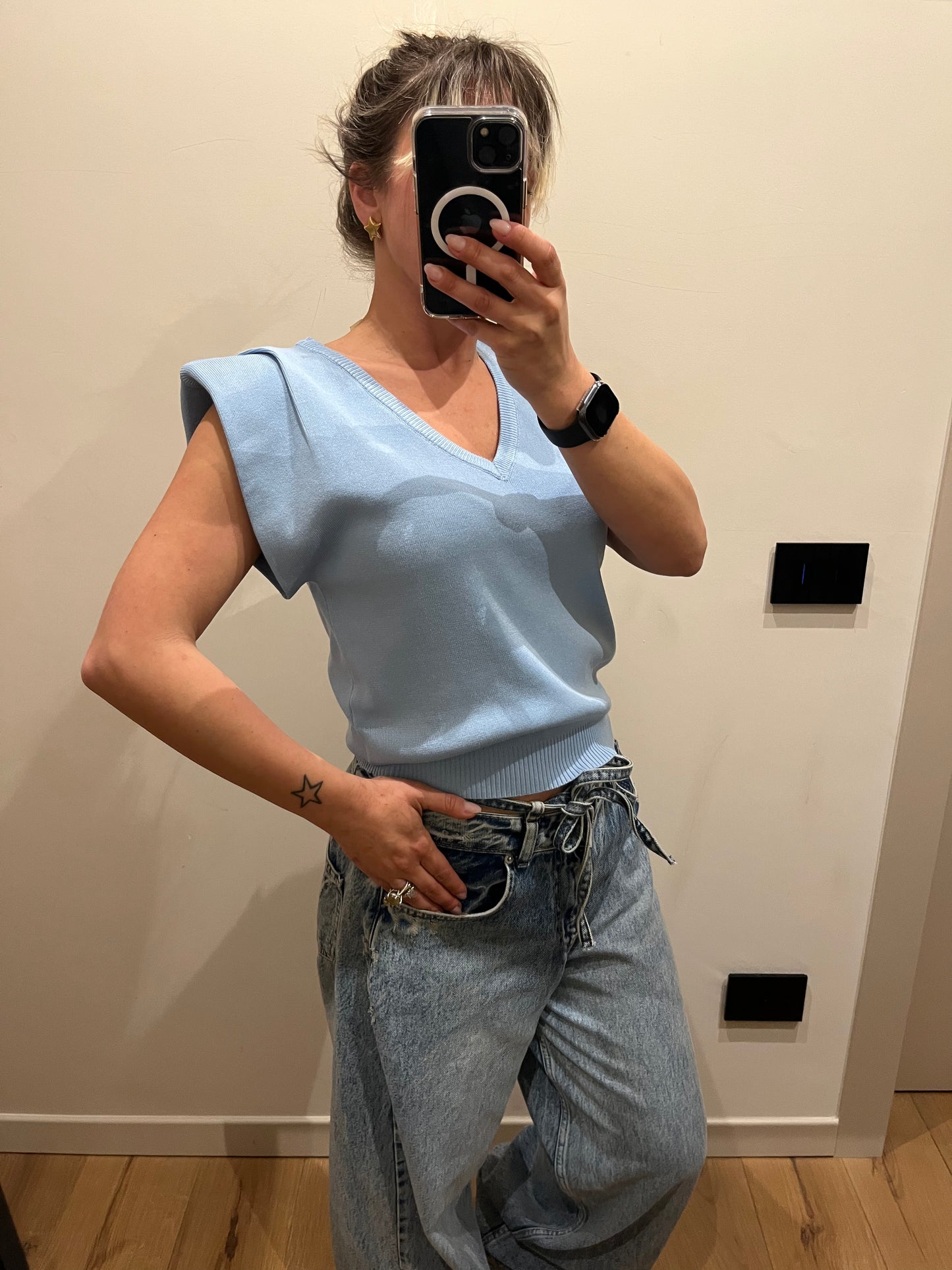 Maglia Spallina Azzurro