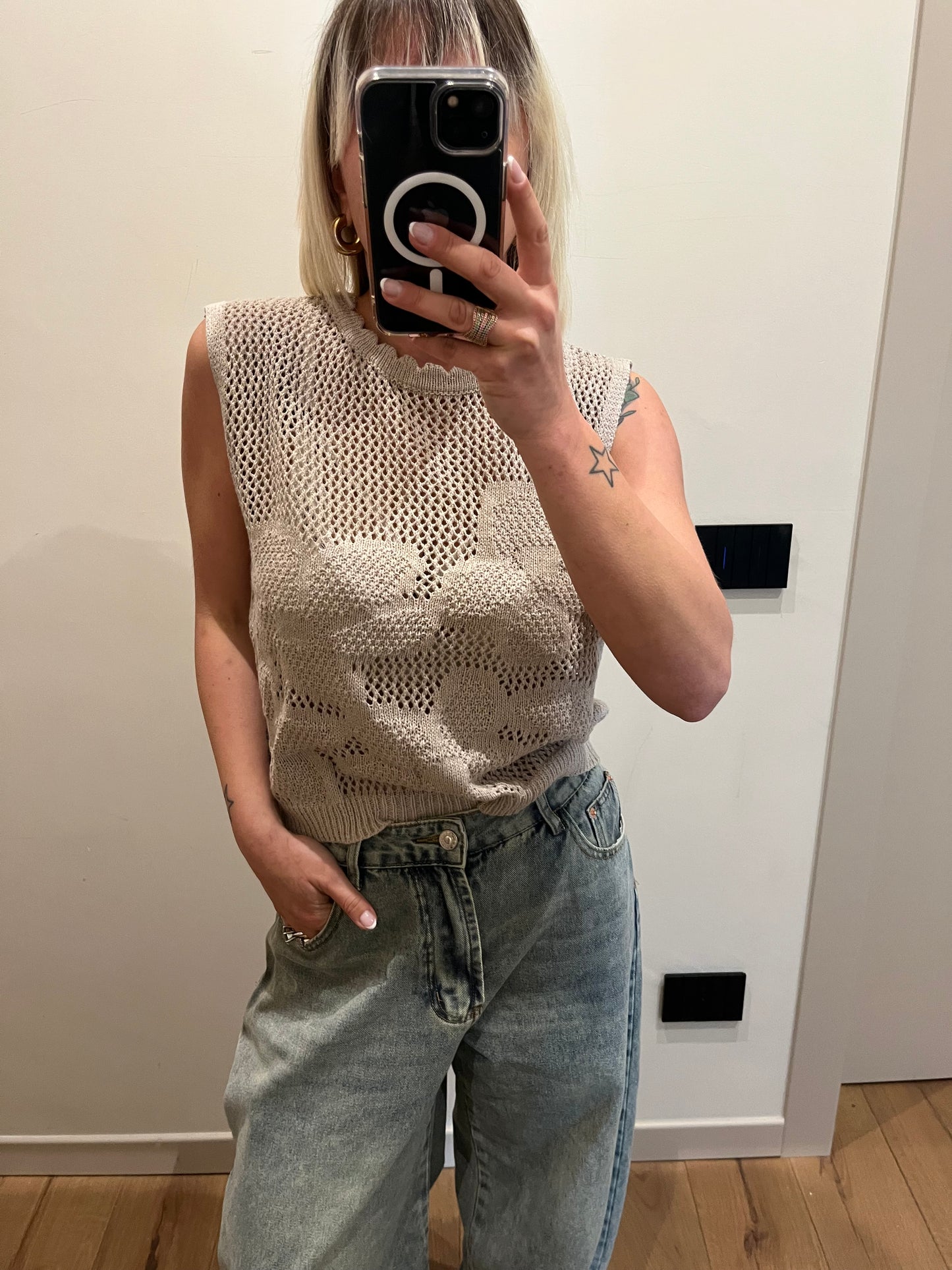 Maglia Uncinetto Caffè