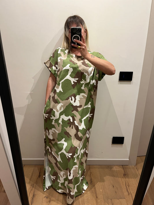 Abito Cotone Camouflage