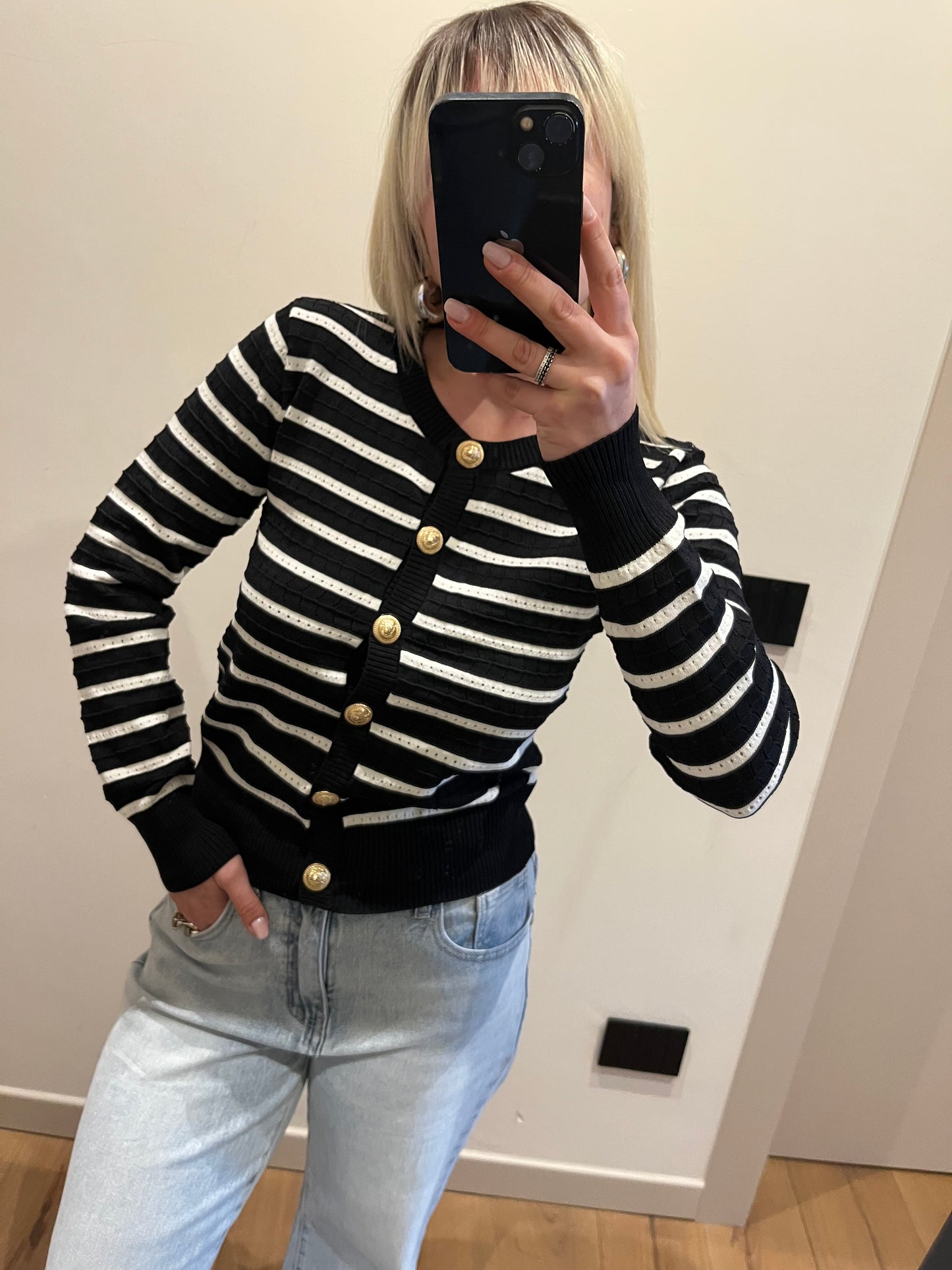 Cardigan Stripes Nero