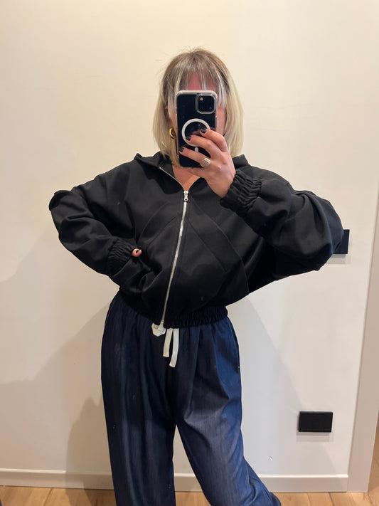Felpa Zip Nero