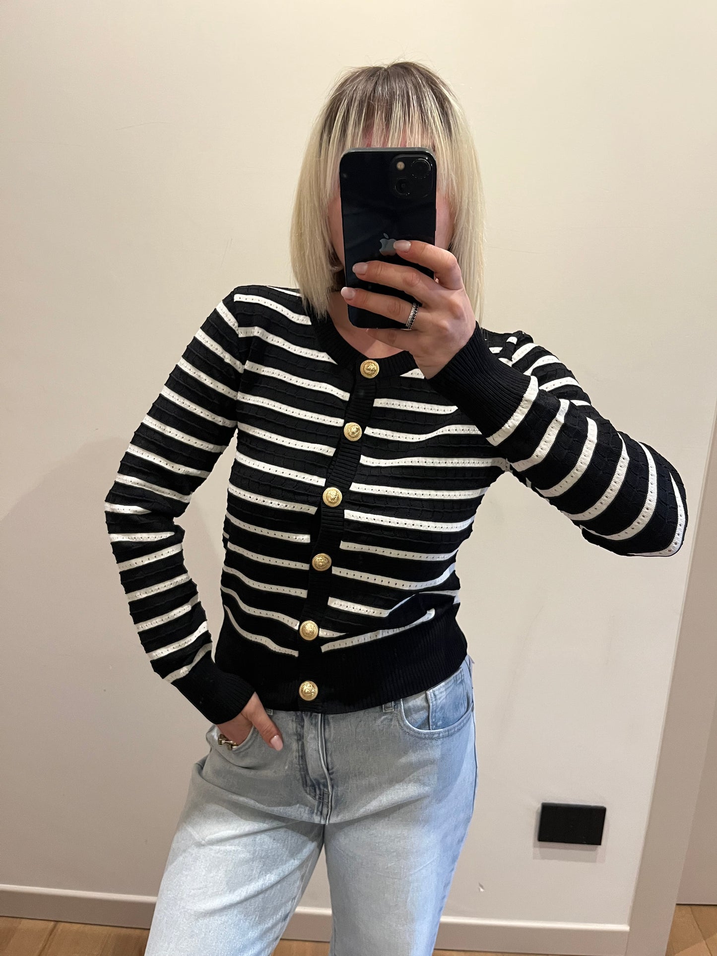 Cardigan Stripes Nero