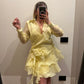 Mini Abito Spilla Giallo