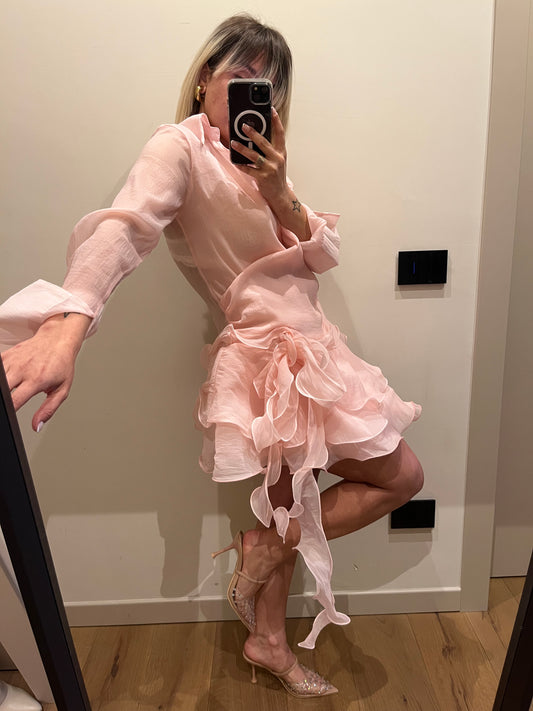 Mini Abito Spilla Rosa