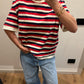 T-shirt Over Righe Blu