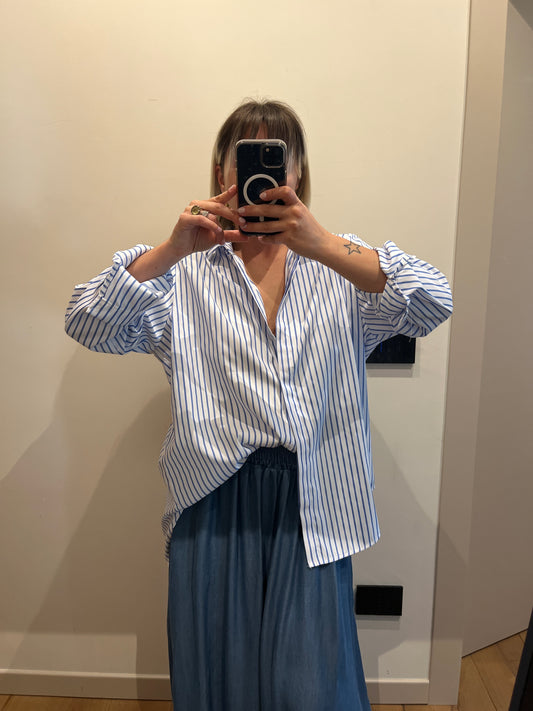 Camicia Gessata Azzurro