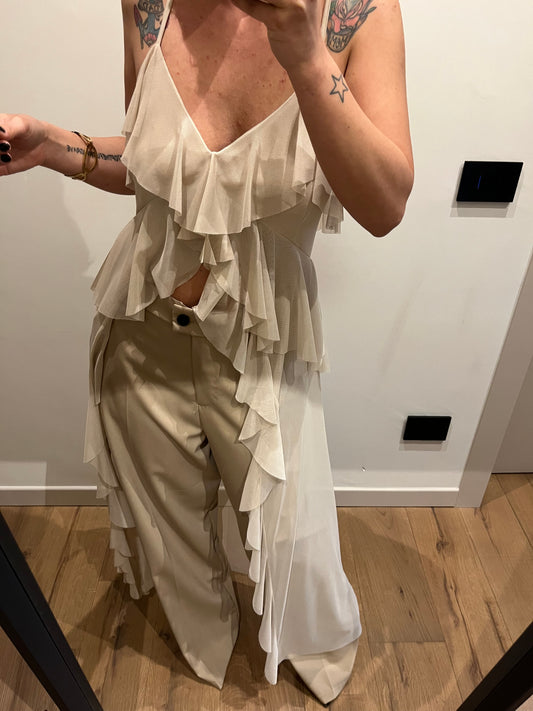 Top Tulle Sabbia