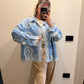 Camicia Ricamo Azzurro
