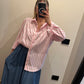 Camicia Gessato Rosa