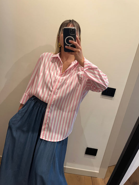 Camicia Gessato Rosa