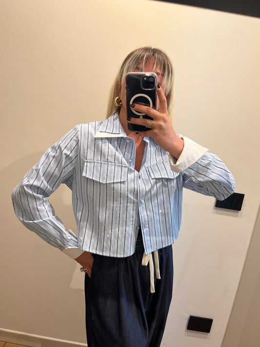 Camicia Crop Gessata