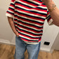 T-shirt Over Righe Blu
