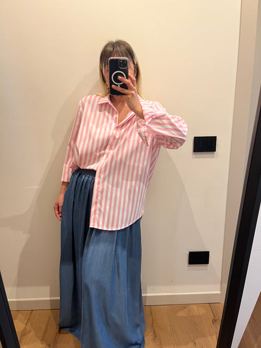 Camicia Gessato Rosa