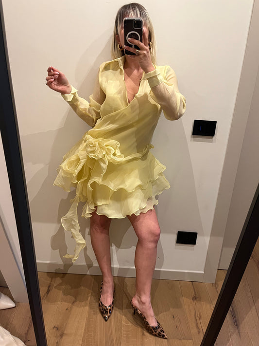 Mini Abito Spilla Giallo