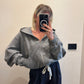 Felpa con Zip Grigio