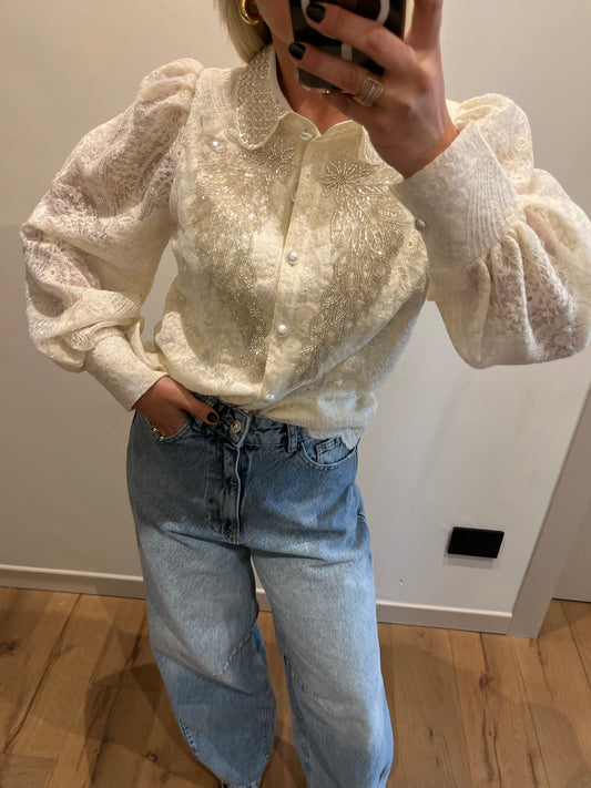 Camicia Strass Burro