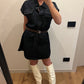 Mini Abito Denim Scuro
