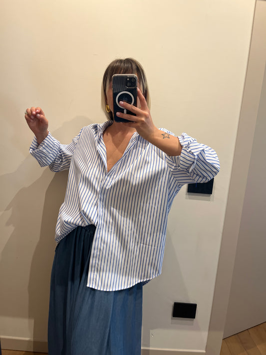 Camicia Gessata Azzurro