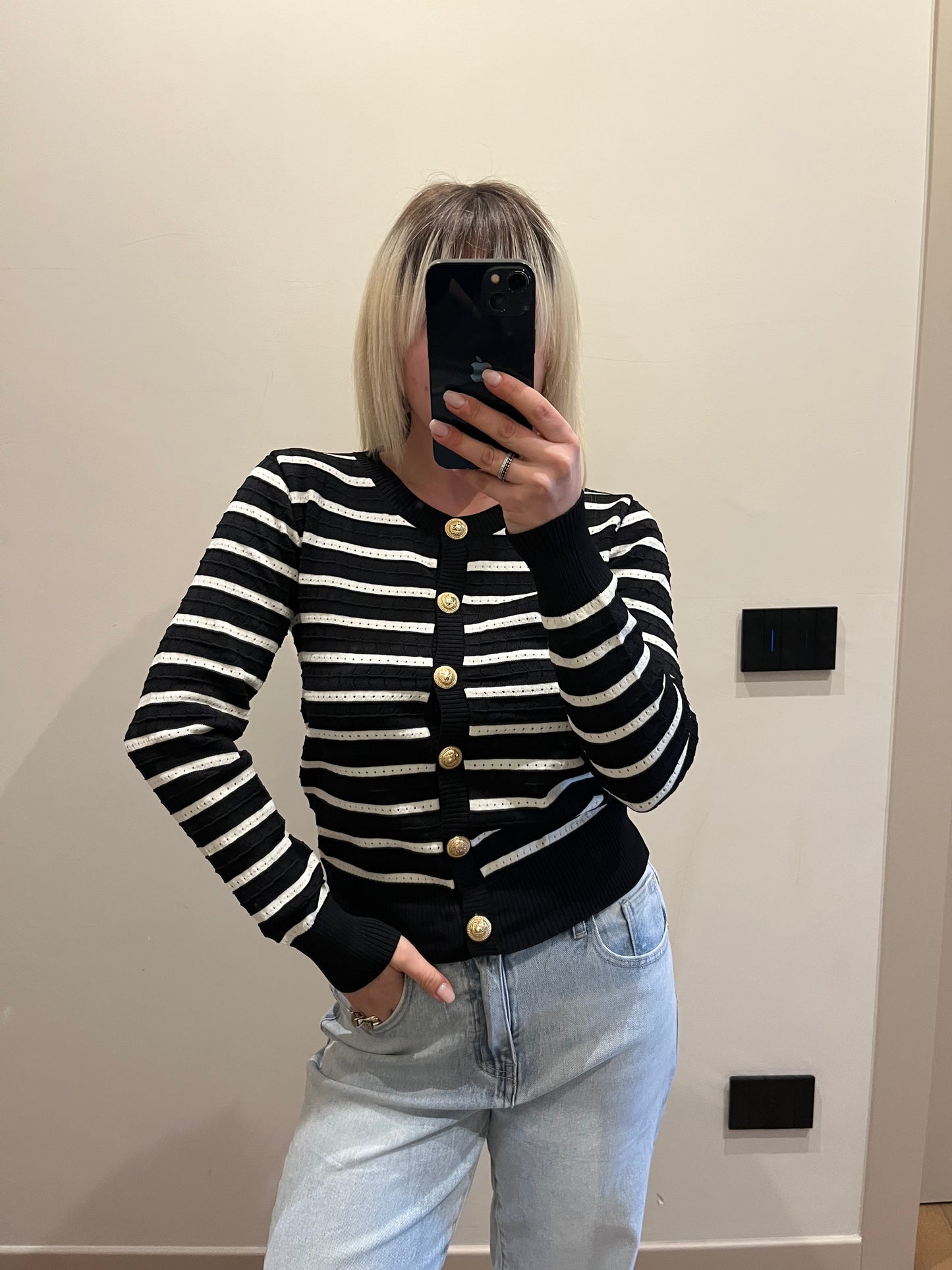 Cardigan Stripes Nero