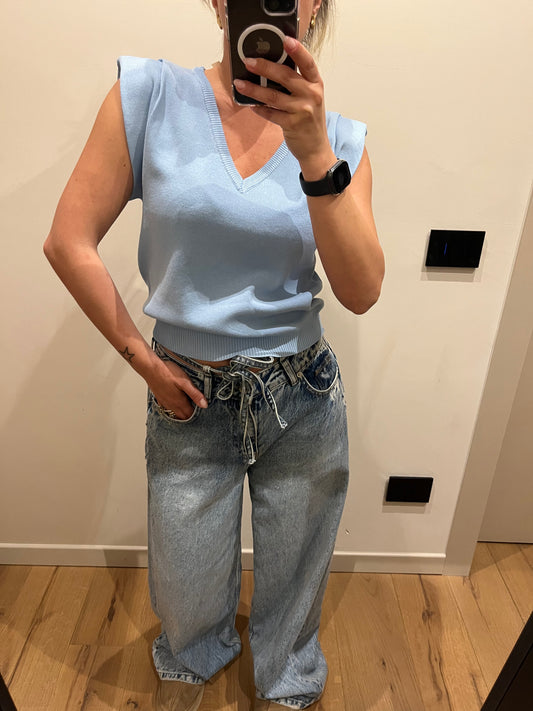 Maglia Spallina Azzurro
