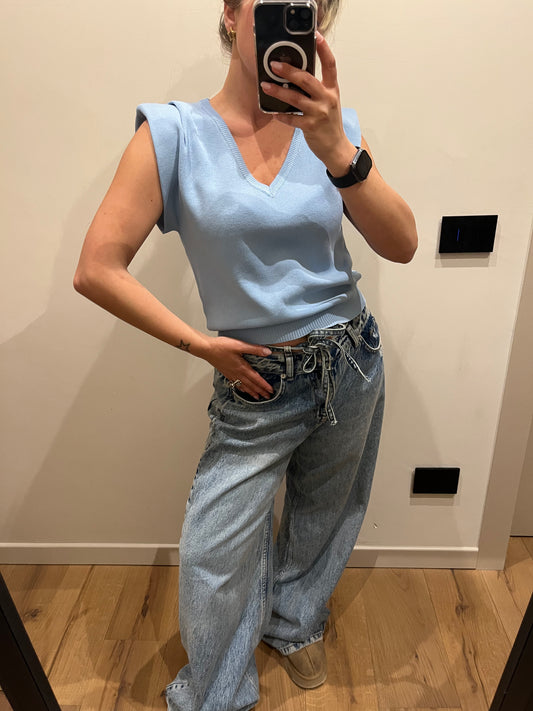 Maglia Spallina Azzurro